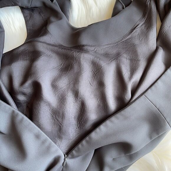 Spense Gray Tiered Ruffle Belted Dress Sz 6 - Picture 15 of 17